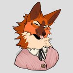 anthro clothed clothing countershade_fur countershade_neck countershading eyebrows female fur looking_at_viewer one_eye_closed orange_body orange_fur smile smiling_at_viewer solo tongue tongue_out ramahuro canid canine mammal maned_wolf 1:1 hi_res