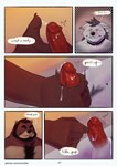 2022 alex_(rovindeer) anthro balls bear beard bodily_fluids brown_body brown_fur circumcised comic dialogue digital_media_(artwork) dripping duo edging english_text erection facial_hair facial_piercing fur gabriel_(rovindeer) genital_fluids genitals handjob hi_res humanoid_genitalia humanoid_penis male male/male mammal nose_piercing nose_ring nude penile penis piercing precum ring_piercing rovindeer sex speech_bubble submissive submissive_anthro submissive_male text toony url