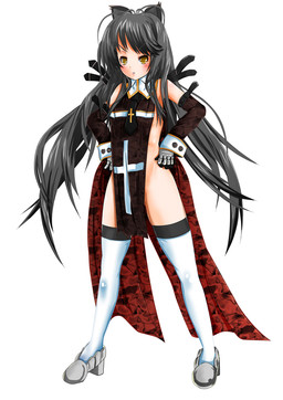 accessory angry armwear bangs black_clothing blush breasts brown_clothing brown_eyes cape clothed clothing cross detached_sleeves ear_tuft elbow_gloves eyebrows eyelashes female footwear front_view glistening glistening_body glistening_clothing glistening_eyes glistening_hair glistening_legwear glistening_skin gloves grey_hair hair hair_accessory hand_on_hip handwear high_heels legwear light long_hair looking_at_viewer makeup mascara multicolored_clothing necktie pale_skin pointy_ears prick_ears red_clothing shadow shoes side_boob simple_background skimpy slim small_breasts solo standing thigh_highs tuft white_background white_clothing white_legwear yellow_eyes janong animal_humanoid cat_humanoid felid felid_humanoid feline feline_humanoid humanoid mammal mammal_humanoid 2011 full-length_portrait portrait