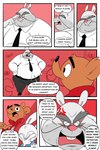 anthro brown_body brown_fur dialogue fur group male overweight overweight_anthro overweight_male text trio white_body white_fur trashtoonz ambiguous_species lagomorph leporid mammal rabbit absurd_res comic english_text hi_res