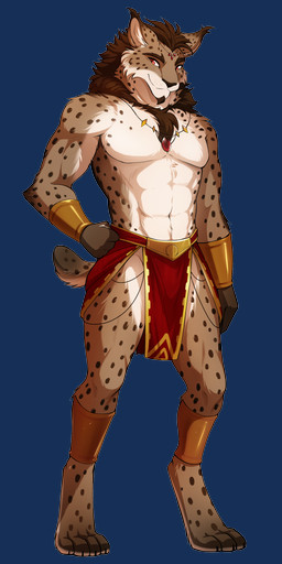 4_toes 5_fingers abs anklet anthro arm_tuft arms_bent armwear bare_arms bare_legs bare_thighs belly biceps biped blocky_snout bottomwear bracelet brown_body brown_fur brown_hair brown_spots brown_tail butt cheek_tuft chest_tuft claws closed_smile clothed clothed_anthro clothed_male clothing clothing_ring collar collarbone countershade_fur countershade_torso countershading crotch_lines deltoids ear_tuft elbow_tuft extended_arm extended_leg eyebrows facial_tuft featureless_chest feet finger_claws fingers fist fist_on_hip flexing flexing_bicep fluffy fluffy_tail forearm_muscles front_view fur glistening glistening_eyes group hair hand_on_hip hand_on_own_hip head_jewelry head_tuft hindpaw inner_ear_fluff iris jewelry loincloth looking_aside looking_at_viewer luxury male male_anthro mane mane_hair markings mouth_closed muscular muscular_anthro muscular_male muscular_thighs navel neck_muscles paws pecs pelvic_curtain prince pupils red_eyes royalty seductive short_hair short_tail slit_pupils smile snout solo spots spotted_arms spotted_body spotted_butt spotted_ears spotted_feet spotted_fur spotted_legs spotted_markings spotted_tail standing tail tail_markings toe_claws toes topless topless_male tribal triceps tuft ventral_groove whisker_spots whiskers white_belly white_body white_fur wide_eyed wide_hips conditional_dnp narikusha tom_fischbach twokinds nameless_character unnamed_character felid feline keidran lynx mammal 2025 absurd_res adobe_photoshop_(artwork) alpha_channel digital_drawing_(artwork) digital_media_(artwork) full-length_portrait hi_res portrait