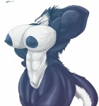 abs anthro biceps big_breasts blue_nipples breasts female flexing genitals huge_breasts muscular muscular_anthro muscular_female nipples nude pose pussy solo tail thick_thighs vein veiny_breasts great_nix_fox riis bl4z3_th3_dr4g0n mammal sergal