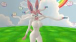 anthro anthrofied biped blue_eyes breasts featureless_breasts featureless_crotch female fingers gesture hand_gesture looking_at_viewer nude one_eye_closed open_mouth pink_body pink_skin pink_tail pokemorph pose ribbons_(anatomy) smile solo standing tail v_sign white_body white_skin wink winking_at_viewer baek-myo nintendo pokemon eeveelution generation_6_pokemon pokemon_(species) sylveon 16:9 2019 3d_(artwork) digital_drawing_(artwork) digital_media_(artwork) source_filmmaker_(artwork) wallpaper widescreen