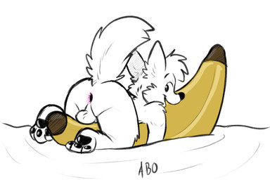 anthro anus backsack balls feet gaping gaping_anus genitals hindpaw inflatable_toy looking_back male nude open_mouth pawpads paws presenting presenting_anus raised_tail simple_background smile solo straddling tail white_background artbeo canid canine fox mammal 3:2