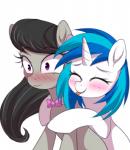 black_hair blue_hair blush bow_(feature) bow_tie duo eyelashes eyes_closed female feral hair hooves horn long_hair multicolored_hair purple_eyes simple_background tongue tongue_out two_tone_hair white_background verawitch friendship_is_magic hasbro my_little_pony mythology octavia_(mlp) vinyl_scratch_(mlp) earth_pony equid equine horse mammal mythological_creature mythological_equine pony unicorn 2017 hi_res