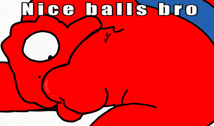 1_eye anthro anus ball_play balls bouncing_balls candy dessert food genitals gummy_(food) male male/male penis red_body shitpost text nakeilyar jelly_defense fatello wilt_(nakeilyar) food_creature gummy_creature living_candy 2d_animation animated frame_by_frame meme