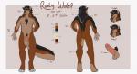 anthro balls biped circumcised erection flaccid fur genitals hair humanoid_genitalia humanoid_penis looking_at_viewer male nude penis pubes smile solo standing text redpixie rusty_wollef canid canine canis mammal wolf 2017 english_text model_sheet