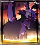 ass_up big_diaper diaper diapersuit female glowing glowing_eyes grey_eyes hell lava looking_at_viewer looking_back purple_body raised_tail seductive solo tail r3drunner mythology lucy_fuchsjager animate_inanimate diaper_creature dragon mythological_creature mythological_scalie scalie