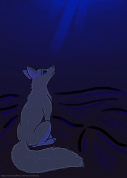 abstract_background bodily_fluids crying feral male sad simple_background sitting solo tears text ninafoxxo bruma_(ninafoxxo) arctic_fox canid canine fox mammal true_fox absurd_res hi_res url