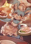 anthro apron chef clothing female food kemono pancake smile solo rikose odin_sphere vanillaware melelunch lagomorph leporid mammal pooka rabbit