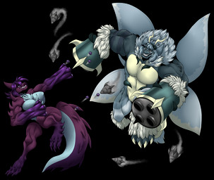 3_toes 4_toes aiming_at_another aiming_weapon anthro arm_spikes blue_body blue_eyes breasts bullet claws duo feet female flat_chested fur grey_body grey_fur grey_hair grin gun_arm hair horn insect_wings mane medium_breasts midair missile_pod muscular muscular_anthro muscular_female purple_body purple_hair rocket simple_background smile spikes spikes_(anatomy) tail thick_tail toe_claws toes transparent_background weapon_arm white_body white_fur wings wirwik caridae_the_gator_shapeshifter hikari_(bonjolasermaster) alligator alligatorid arthropod crocodilian insect lepidopteran moth reptile scalie alpha_channel hi_res