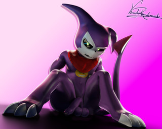 angry anthro balls chest_tattoo claws flaccid foreskin genitals glowing glowing_eyes green_eyes humanoid_genitalia humanoid_penis kerchief male neckerchief neckwear open_mouth penis saggy_balls sitting solo spread_legs spreading tail tattoo vermilionrenderworks hiddenmask18_(modeler) bandai_namco digimon digimon_(species) impmon 3d_(artwork) 5:4 blender_(artwork) blender_cycles_(artwork) digital_media_(artwork) hi_res signature