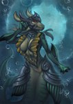 anthro breasts bubble female fin green_body navel non-mammal_breasts non-mammal_navel red_eyes solo split_form underwater water conditional_dnp inert-ren league_of_legends mythology riot_games tencent nami dragon lizard marine merfolk mythological_creature mythological_scalie reptile scalie hi_res