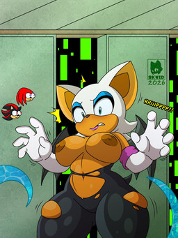 anthro areola assisted_exposure big_breasts blush breasts brown_areola brown_nipples clothed clothing female female_anthro male navel nipples surprised tail tight_clothing topless torn_clothing wings skwid sega sonic_adventure sonic_the_hedgehog_(series) chaos_(sonic) knuckles_the_echidna rouge_the_bat shadow_the_hedgehog bat echidna eulipotyphlan hedgehog mammal monotreme 3:4 hi_res
