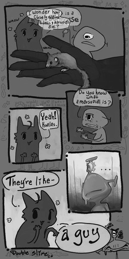 1_eye ahoge ambiguous_gender angry dialogue group hair sketch_background text trio upset double_slime jebediah_vouxler_(double_slime) julian_vouxler_(double_slime) domestic_cat dormouse felid feline felis goo_creature mammal rodent 1:2 comic english_text greyscale hi_res monochrome sketch
