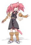 4_arms blue_eyes clothed clothing female fur growth hair limb_growth multi_arm multi_limb open_mouth pink_body pink_fur pink_hair scared simple_background solo standing transformation white_background young young_female young_humanoid crackspider bandai_namco tales_of_(series) tales_of_symphonia presea_combatir animal_humanoid cat_humanoid felid felid_humanoid feline feline_humanoid humanoid mammal mammal_humanoid 2013 hi_res