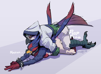 all_fours ambiguous_penetration anthro anthro_on_anthro avian_feet bodily_fluids bound breast_squish breasts clothed clothing collar crop_top_hoodie doggystyle dominant dominant_male dripping duo feathers fellatio female finger_in_mouth from_behind_position genital_fluids genitals hands_tied holding_waist hoodie leaking_vagina looking_pleasured male mounting oral partially_clothed penetration penile penile_penetration penis penis_in_vagina pinned pinned_to_ground precum saliva saliva_drip sex spitroast spread_legs spreading squish submissive submissive_female tail tail_feathers topwear vaginal vaginal_penetration fauxfowl nintendo pokemon avian generation_3_pokemon pokemon_(species) swellow violet-green_swallow