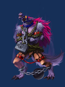 3_toes anthro ball_and_chain barefoot belt bottomwear bound chain chained clothing collar cuff_(restraint) digitigrade fantasy feet fully_bound leash lock male muzzle_(object) prisoner restrained restraints shackles slave solo straitjacket toes unknown_artist quiz_rpg:_world_of_mystic_wiz the_world_of_mystic_wiz garm_(quiz_rpg) canid canine canis mammal wolf 3:4 alpha_channel official_art