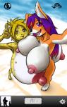 anthro beach big_breasts breasts camera_view detailed_background duo erect_nipples female huge_breasts hyper hyper_breasts keonii looking_at_viewer nipples nude outside sand seaside selfie cubikore fyxe absurd_res character_request hi_res