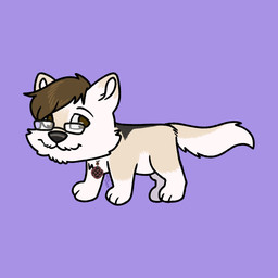 chibi eyewear feral glasses jewelry male necklace solo hermit_oracle_studios sabbyth canid canine canis mammal wolf 1:1 hi_res