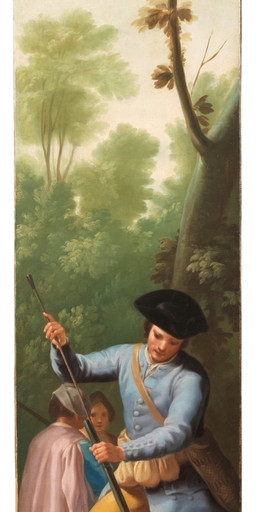 ambiguous_gender clothed clothing detailed_background feral fur group gun hat headgear headwear historical_european_clothing male outside paws plant ranged_weapon realistic rococo_clothing tree tricorne weapon francisco_goya canid canine canis domestic_dog human mammal 1775 18th_century ancient_art formal_art hi_res long_image oil_painting_(artwork) painting_(artwork) tall_image traditional_media_(artwork) traditional_painting_(artwork)