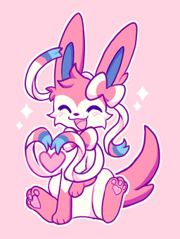 ambiguous_gender cheek_tuft eyes_closed facial_tuft feral fur happy head_tuft long_ears nude open_mouth open_smile pawpads pink_pawpads pink_tail simple_background sitting smile solo tail tuft white_body white_fur kingsillysmilez nintendo pokemon eeveelution generation_6_pokemon pokemon_(species) sylveon 2024 3:4 cel_shading colored colored_sketch digital_drawing_(artwork) digital_media_(artwork) hi_res shaded sketch