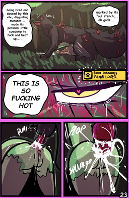 anal anal_knotting anal_penetration anal_tugging animal_genitalia animal_penis anthro anthro_on_feral anthro_penetrated balls bestiality big_penis black_body black_fur blush bodily_fluids butt canine_genitalia canine_penis clothing cum cum_in_ass cum_inside cum_through dialogue duo erection female female_on_feral female_penetrated feral feral_penetrating feral_penetrating_anthro forced fur genital_fluids genitals horn huge_penetration humanoid_genitalia humanoid_vulva internal interspecies knot knotted_penis knotting male male/female male_penetrating male_penetrating_female masochism mind_break orifice_tugging penetration penile penile_penetration penis profanity rape sex size_difference speech_bubble tail tears text torn_clothing until_they_like_it vulva brradett lernie_(brradett) canid canine mammal scalie absurd_res comic english_text hi_res