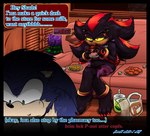 anthro belly duo early_pregnancy eating eating_food herm intersex male male/male maleherm pregnant pregnant_anthro pregnant_male lbely sega sonic_the_hedgehog_(series) shadow_the_hedgehog sonic_the_hedgehog black_arms_(sonic) eulipotyphlan hedgehog hybrid mammal