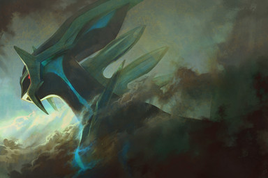 ambiguous_gender blue_glow cloud feral light macro red_eyes sky solo sunset tamberella nintendo pokemon dialga generation_4_pokemon legendary_pokemon pokemon_(species) 2020 3:2 digital_media_(artwork) lighting shaded