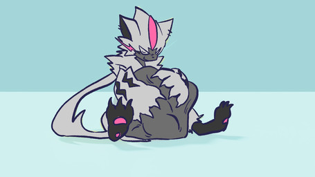 ambiguous_gender anthro duo fur horn pawpads paws vore white_body white_fur anonymous_artist nintendo pokemon generation_7_pokemon legendary_pokemon pokemon_(species) zeraora 16:9 widescreen