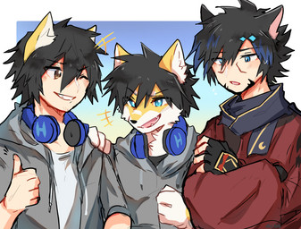 anthro blue_eyes clothing ear_tuft electronics headphones male smile tuft kuroto509 haruz animal_humanoid canid canid_humanoid canine canine_humanoid canis cat_humanoid dog_humanoid domestic_dog felid felid_humanoid feline feline_humanoid humanoid mammal mammal_humanoid 2021 digital_drawing_(artwork) digital_media_(artwork)