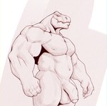 anthro balls barazoku breasts claws flaccid foreskin genitals humanoid_genitalia humanoid_penis male muscular muscular_anthro muscular_male navel nipples non-mammal_balls non-mammal_breasts non-mammal_navel non-mammal_nipples nude nude_anthro nude_male pecs penis sharp_teeth solo teeth thick_thighs vein veiny_penis mr_nellory dinosaur prehistoric_species reptile scalie theropod tyrannosaurid tyrannosauroid tyrannosaurus tyrannosaurus_rex digital_drawing_(artwork) digital_media_(artwork) hi_res sketch watermark