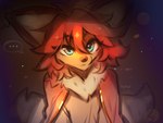 ambiguous_gender blue_eyes ellipsis fur hair light looking_at_viewer red_hair solo text hyilpi canid canine fennec_fox fox mammal true_fox 2025 4:3 artist_name digital_drawing_(artwork) digital_media_(artwork) lighting