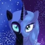 blue_hair crown female feral hair headgear horn simple_background solo kymsnowman friendship_is_magic hasbro my_little_pony nightmare_moon_(mlp) princess_luna_(mlp) equid equine horse mammal pony 1:1