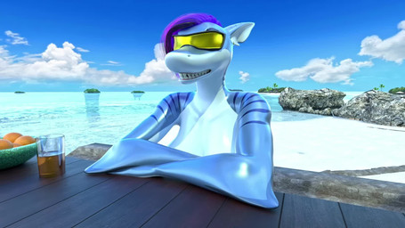 abs anthro argument beach big_breasts blue_body bouncing_breasts bowl breast_grab breast_slap breast_squish breasts cloud container crossed_arms curvy_figure day ear_piercing eyewear female food fruit furniture glass glasses hair hand_on_breast island light navel navel_piercing nipple_piercing nipples outside palm_tree piercing plant pointy_ears presenting presenting_breasts purple_hair rock sand sea sharp_teeth short_hair sitting sky slap smile solo squish sunglasses sunlight table talking_to_viewer teeth tongue tongue_piercing tree voluptuous water wide_hips wood radioicetive sound_warning fair_argument_(meme) anastasia_(radioicetive) aquatic fish humanoid shark 16:9 3d_(artwork) 3d_animation animated digital_media_(artwork) english_audio hi_res meme short_playtime sound video widescreen