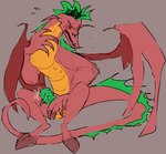 american_dragon:_jake_long anthro bodily_fluids disney dragon genital_fluids genitals green_penis grey_background guncht jake_long male masturbation membrane_(anatomy) membranous_wings mythological_creature mythological_scalie mythology penile_spines penis precum red_body scalie simple_background sketch solo tail wings