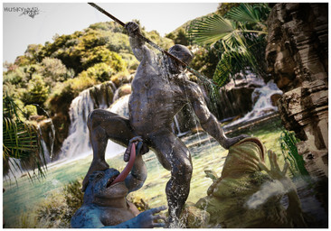 anthro erection fantasy fellatio fight genitals green_body green_skin group male male/male melee_weapon nude oral penile penis polearm sex trident weapon huskyman24 amphibian fish frog marine shark 3d_(artwork) digital_media_(artwork) hi_res