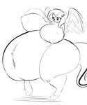 anthro anthrofied areola belly belly_tuft big_areola big_belly big_breasts big_butt blush breasts butt erect_nipples eyebrows female heart_pupils hooves huge_areola huge_belly huge_breasts huge_butt hyper hyper_belly long_tail mane morbidly_obese morbidly_obese_anthro morbidly_obese_female navel nipples obese obese_anthro obese_female overweight overweight_anthro overweight_female puffy_areola solo standing tail tuft wings dominant_may friendship_is_magic hasbro my_little_pony mythology fluttershy_(mlp) equid equine mammal mythological_creature mythological_equine pegasus 2024 absurd_res black_and_white digital_drawing_(artwork) digital_media_(artwork) hi_res line_art monochrome