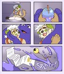 anthro beverage bodily_fluids clothing crying death duo eyeball gore hair hug humor male mascot melting milkshake parody ponytail purple_body receipt tears text uniform hollowpup grimace_shake mcdonald's neon_genesis_evangelion grimace_(mcdonald's) hollowpup_(character) canid canine mammal absurd_res comic english_text hi_res meme