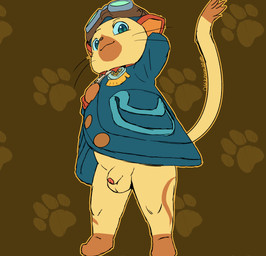 anthro balls biped bottomless clothed clothing coat eyewear flaccid foreskin genitals glans goggles hat headgear headwear humanoid_genitalia humanoid_penis looking_at_viewer male penis small_balls small_penis smile solo tail topwear young young_anthro young_male oddscreen capcom monster_hunter monster_hunter_stories monster_hunter_stories_3:_twisted_reflection rudy_(monster_hunter) felid felyne lynian mammal palico absurd_res hi_res