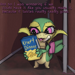 ambiguous_gender anthro apocalypse band-aid bandage bandage_on_face falsa_idola food holding_food holding_object solo text poofythedragon nintendo pokemon carmillia generation_5_pokemon pokemon_(species) snivy 1:1 absurd_res english_text hi_res story story_in_description