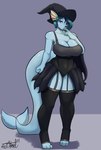 big_breasts blue_hair breasts cleavage clothed clothing costume female hair halloween_costume holidays mature_female witch_outfit bear213 halloween nintendo pokemon eeveelution generation_1_pokemon pokemon_(species) vaporeon hi_res