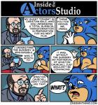 beard border clothing dialogue eyewear facial_hair glasses gloves handwear humor interview male necktie speech_bubble text white_border white_clothing white_gloves white_handwear onegianthand inside_the_actors_studio sega sonic_the_hedgehog_(series) james_lipton sonic_the_hedgehog eulipotyphlan hedgehog human mammal comic english_text hi_res url