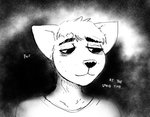 2021 anthro canid canine canis comic daniel_(hladilnik) english_text eye_bags hi_res hladilnik male mammal monochrome smile solo text wolf