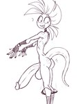 anthro balls big_balls big_penis butt clothed clothing erection fingerless_gloves freckled_butt freckled_shoulders freckles genitals gloves handwear huge_penis humanoid_genitalia humanoid_penis legwear male mohawk panties panties_down partially_clothed penis sharp_teeth simple_background smile solo stockings teeth underwear underwear_down vein veiny_penis wide_eyed ghastlygh ash_(g-h-) gecko lizard reptile scalie 2025 black_and_white monochrome nonbinary_(lore)