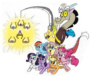 applejack_(mlp) blonde_hair blue_eyes blue_fur cowboy_hat cutie_mark discord_(mlp) draconequus elements_of_harmony equine female feral fishing_rod fluttershy_(mlp) friendship_is_magic fur green_eyes group hair hat horn horse male mickeymonster multi-colored_hair my_little_pony open_mouth orange_fur pegasus pink_fur pink_hair pinkie_pie_(mlp) plain_background pony purple_eyes purple_fur purple_hair rainbow_dash_(mlp) rainbow_hair rarity_(mlp) smile twilight_sparkle_(mlp) two_tone_hair unicorn white_background white_fur wings yellow_eyes yellow_fur
Rating: Safe
Score: 12
User: Gilda_The_Gryphon
Date: September 23, 2012