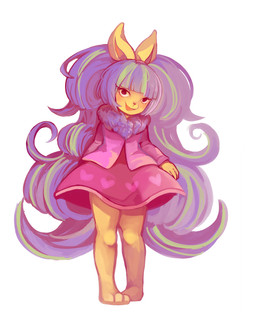 anthro anthrofied bottomwear clothed clothing female fur hair looking_at_viewer neck_tuft skirt solo tuft unknown_artist neopets usuki_girl mammal neopet_(species) rodent usul_(neopets) colored source_request