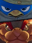 angry beak blue_eyes duo hair male open_mouth red_eyes red_hair smile tanji_gab mario_bros nintendo the_super_mario_bros_movie bowser king_penguin_(smbm) avian bird koopa penguin penguin_(mario) scalie 2022 3:4 absurd_res hi_res