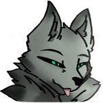 anthro black_sclera female fur green_eyes grey_body grey_fur looking_at_viewer military simple_background smile soldier solo tongue tongue_out warrior usershaden-07reads a_man_in_a_beasts_world yuki_snow_(ghilliecamo) canid canine canis mammal wolf sly 1:1 headshot_portrait low_res portrait