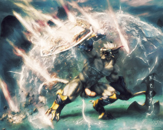 action_pose anthro armor axe balls biped claws clothing digitigrade erection fangs fur gauntlets genitals gloves greaves hair handwear holding_object holding_weapon horn humanoid_genitalia humanoid_penis magic male melee_weapon muscular muscular_anthro muscular_male penis pose shield solo teeth toe_claws unconvincing_armor weapon white_body white_fur white_hair bullstorm guild_wars charr felid mammal 2021 5:4 digital_media_(artwork) hi_res